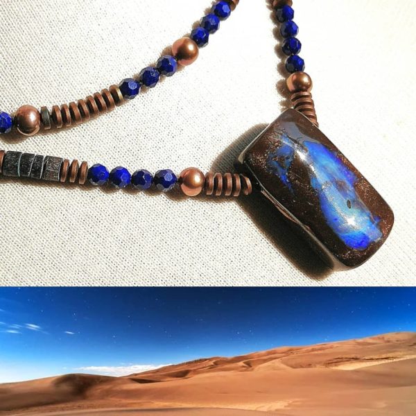 Collier double rang opale Boulder