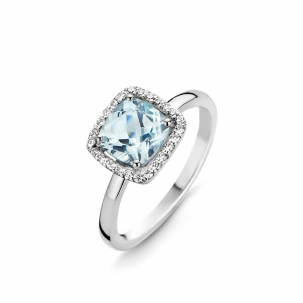 BAGUE OR ROSE 18 CARATS TOPAZE BLUE SKY ET DIAMANTS – Image 3