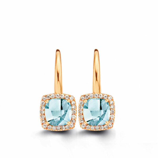 BAGUE OR ROSE 18 CARATS TOPAZE BLUE SKY ET DIAMANTS – Image 6