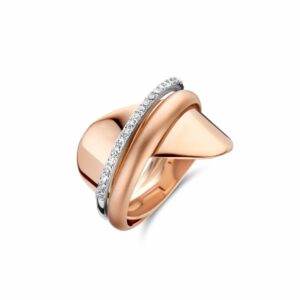 BAGUE VOLUPTE OR ROSE 18 CARATS ET DIAMANTS. Cherbourg