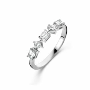 Bague multi diamants or blanc esprit 1/2 alliance