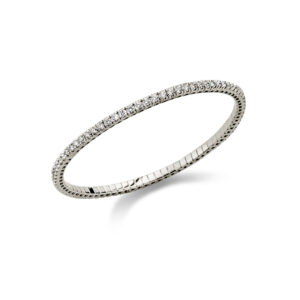 Bracelet ligne fléxible or blanc 18 carats et diamants
