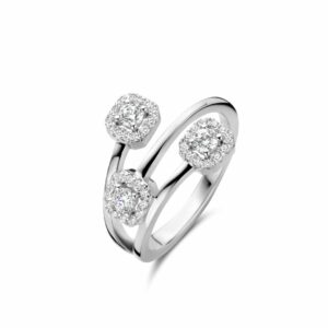 Bague Trio en argent 925 sertie de zirconium Naiomy Silver Belgique