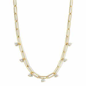 Collier MAILLE argent 925 plaqué or 18 carats et oxydes de zirconium