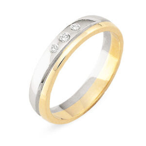 alliance duo bicolore or 18 carats recyclé et diamants