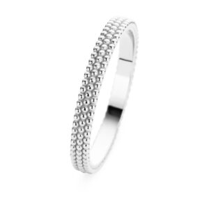 alliance duo perlé 3 rang or blanc 18 carats recyclé