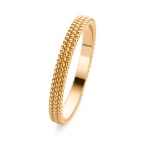 bague alliance duo perlé 3 rangs or jaune 18 carats recyclé