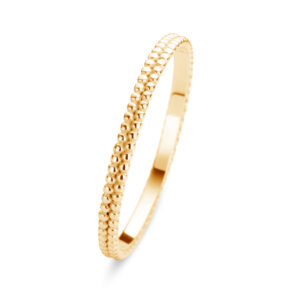 alliance duo perlé mini double rang or jaune 18 carats recyclé