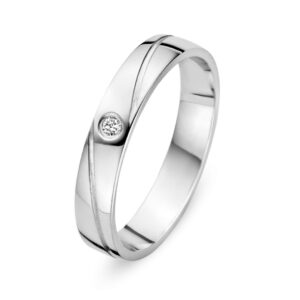 alliance duo or blanc 18 carats recyclé et diamant