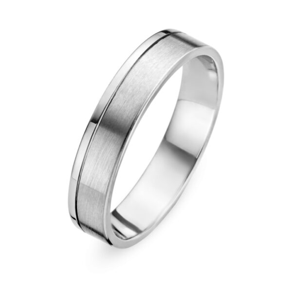 alliance duo or blanc poli/brossé 18 carats