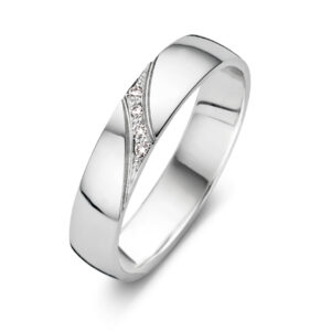alliance duo or blanc 18 carats recyclé et diamants