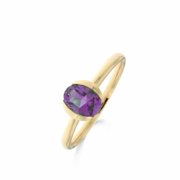 Bague parenthèse topaze blue london facettée sur or jaune 18 carats 750/000ème – Image 6