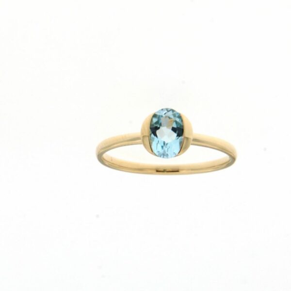 Bague améthyste solitaire parenthèse 1/2 serti clos or jaune 18 carats. Cherbourg – Image 4