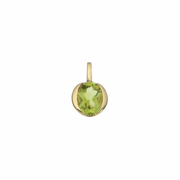 bague pierre fine verte péridot parenthèse sur or jaune 18 carats – Image 2