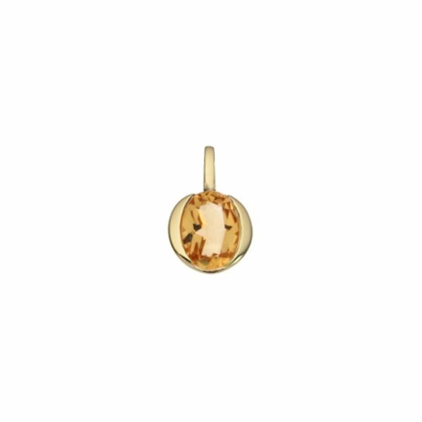 bague parenthèse citrine ovale sur or jaune 18 carats – Image 3