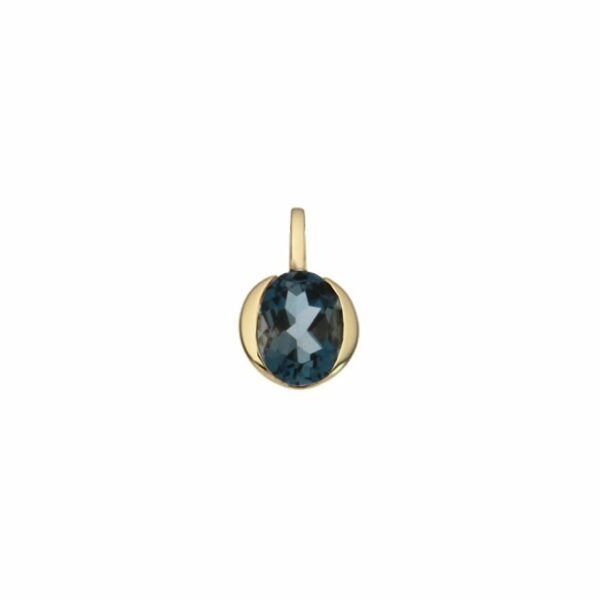 Bague parenthèse topaze blue london facettée sur or jaune 18 carats 750/000ème – Image 5