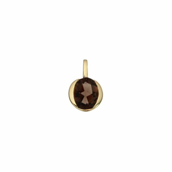Pendentif Parenthèse quartz fumé et or jaune 18 carats