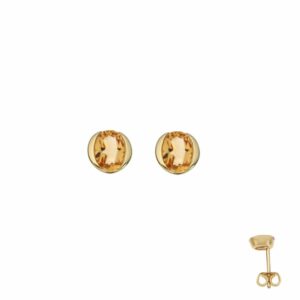bijoux d'oreilles citrines sur or jaune 18 carats