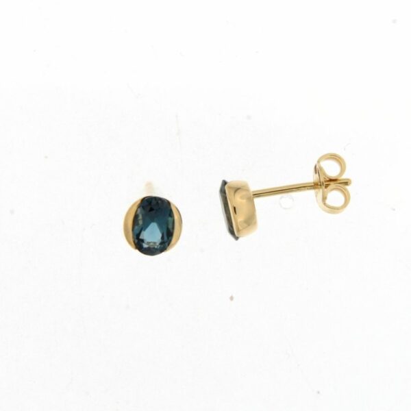 Bague parenthèse topaze blue london facettée sur or jaune 18 carats 750/000ème – Image 4