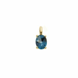 Pendentif Solo 4 griffes Topaze Blue London or jaune 18 carats