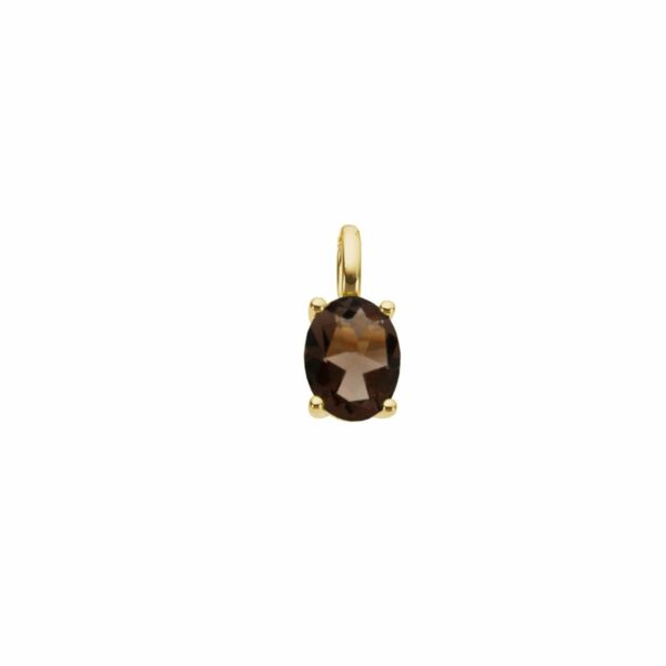 Pendentif Parenthèse quartz fumé et or jaune 18 carats – Image 6