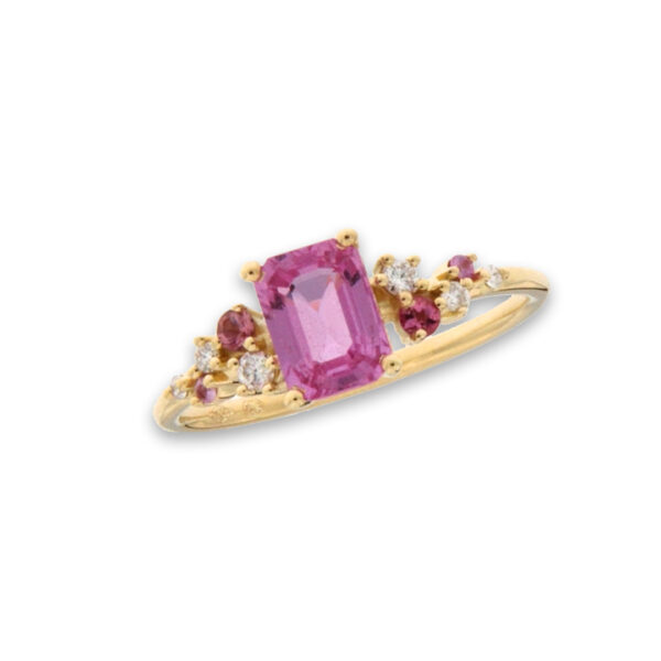 Bague Aigue-marine taille émeraude et diamants sur or blanc 18 carats – Image 2