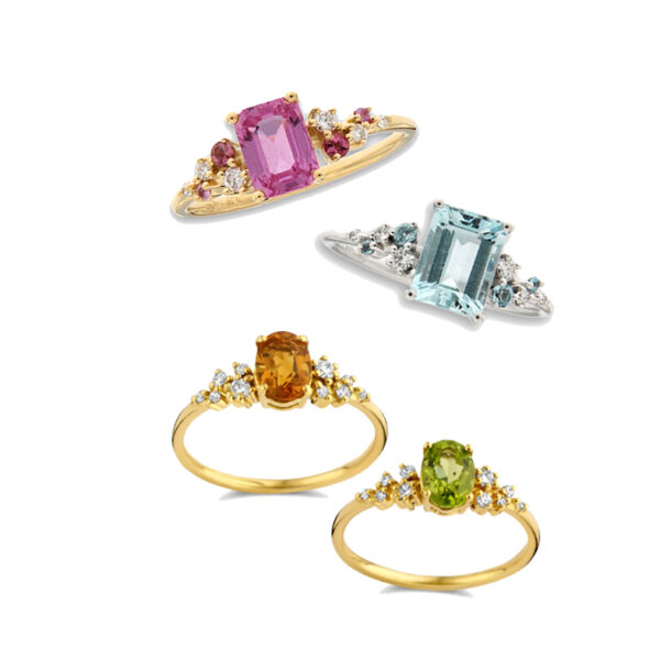 Bague Aigue-marine taille émeraude et diamants sur or blanc 18 carats – Image 3