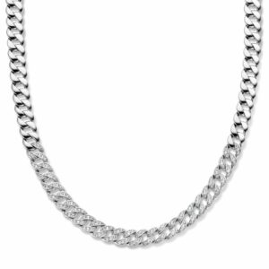 Collier maille en argent 925 serti de zirconiums