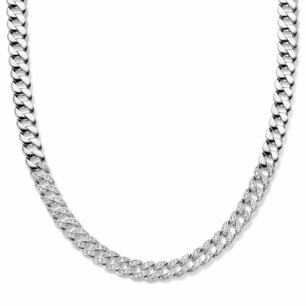Boucles/créoles revisitées en maille argent 925 et zirconium – Image 2