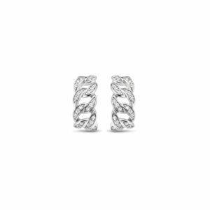 Boucles/créoles revisitées en maille argent 925 et zirconium