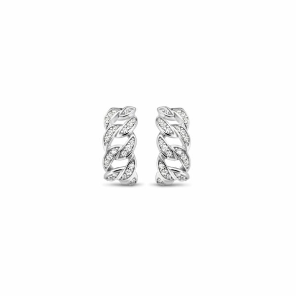 Boucles/créoles revisitées en maille argent 925 et zirconium