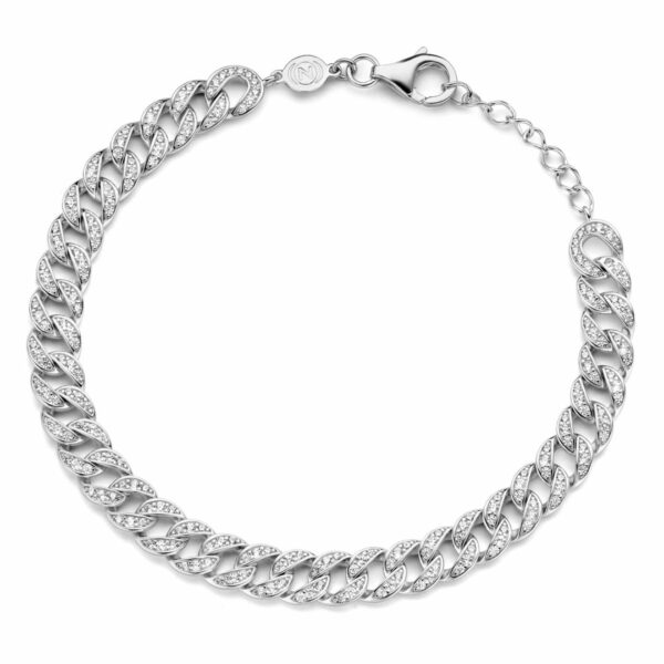 Boucles/créoles revisitées en maille argent 925 et zirconium – Image 3