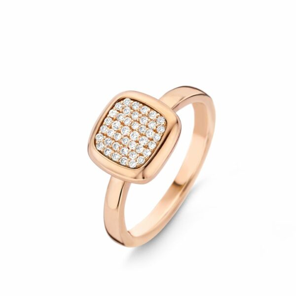 bague chevalière pavage diamants sur or blanc 18 carats 750/000ème. Cherbourg – Image 4