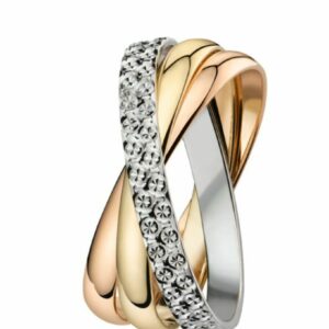Alliance entrelacée 3 ors 18 carats