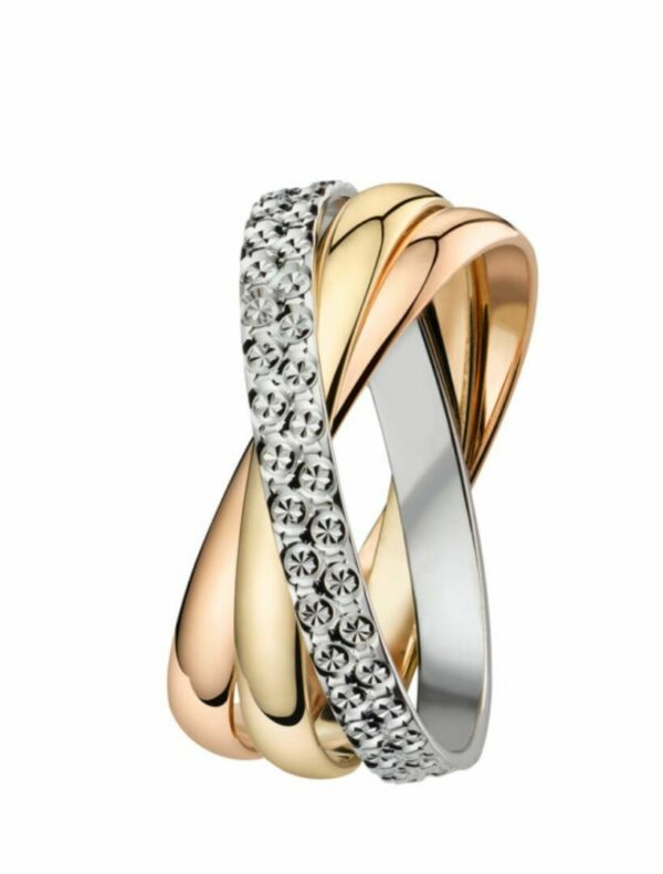 Alliance entrelacée 3 ors 18 carats