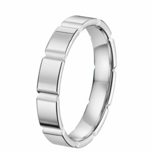 Bague/alliance or blanc 18 carats 750/000ème palladié