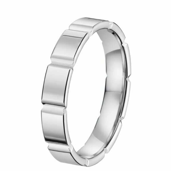 Bague/alliance or blanc 18 carats 750/000ème palladié