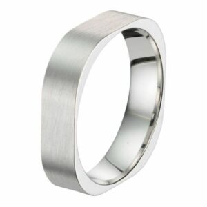 Bague/alliance or blanc 18 carats 750/000ème palladié brossé