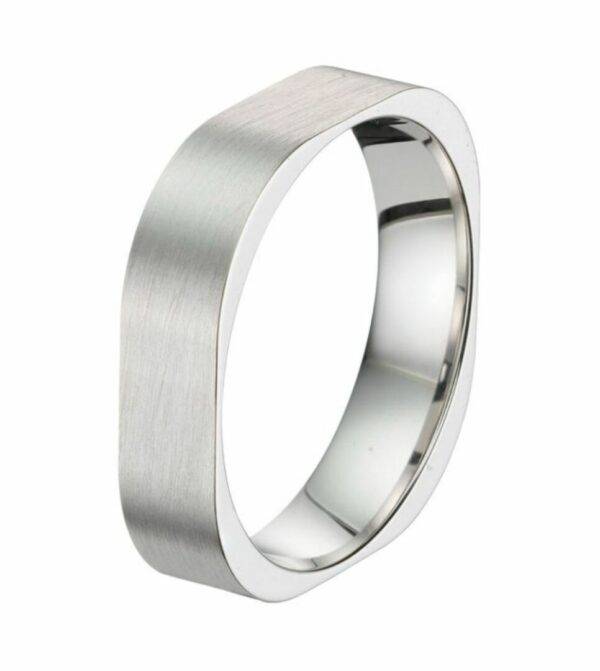 Bague/alliance or blanc 18 carats 750/000ème palladié brossé