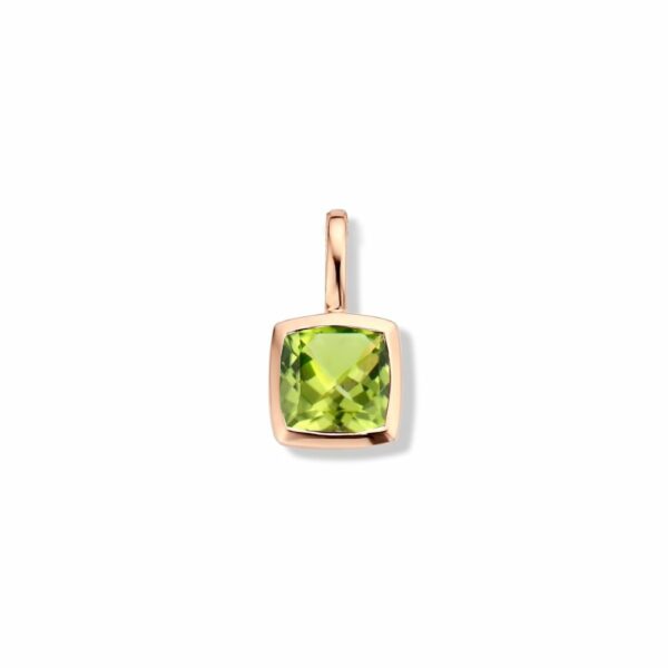Puces d'oreilles mini coussin péridot or jaune 18 carats – Image 8