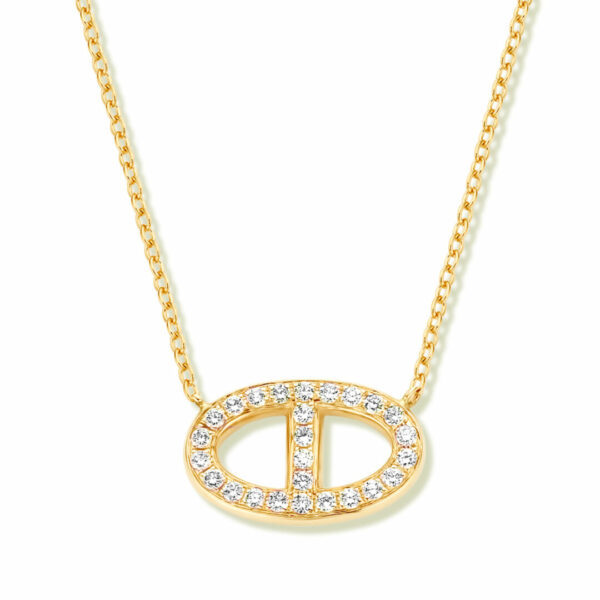 COLLIER MOTIF OR JAUNE 18 CARATS ET DIAMANTS