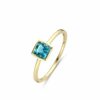 Bague parenthèse topaze blue london facettée sur or jaune 18 carats 750/000ème – Image 3
