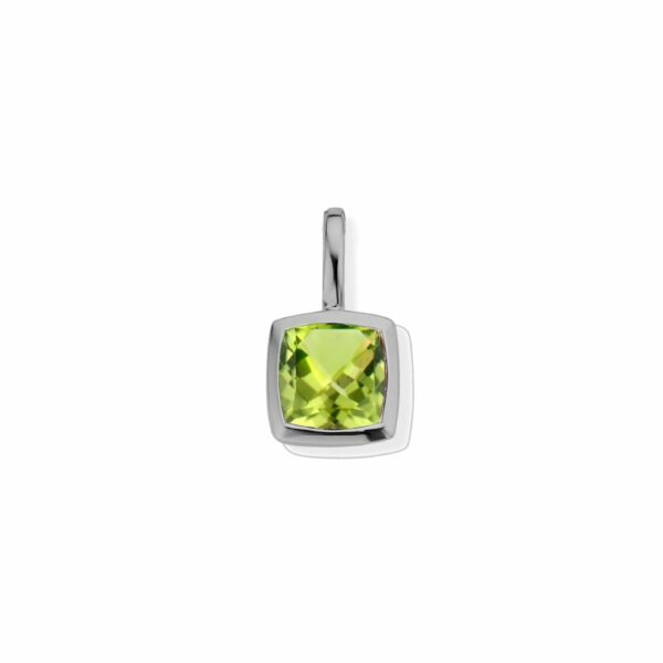Puces d'oreilles mini coussin péridot or jaune 18 carats – Image 7
