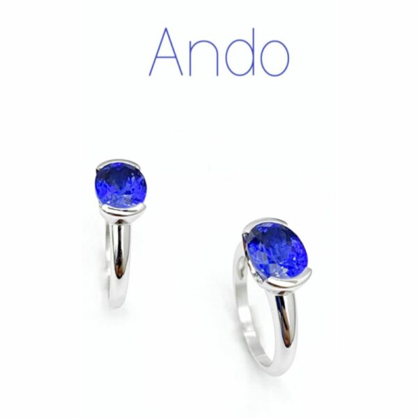 Bague joaillerie Ando tanzanite or blanc 18 carats – Image 2