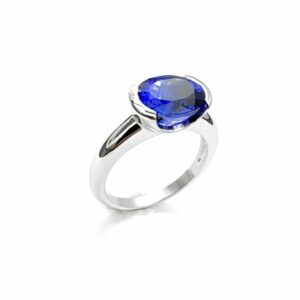 Bague joaillerie Ando tanzanite or blanc 18 carats