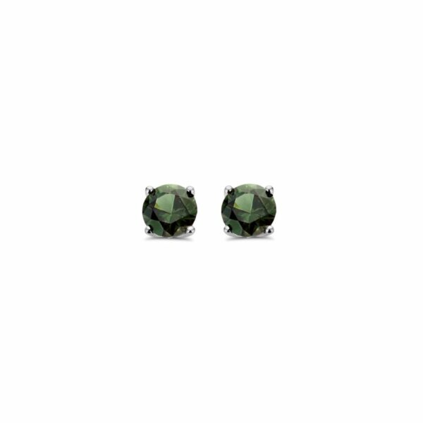 Boucles d'oreilles argent 925 oxydes saphir vert