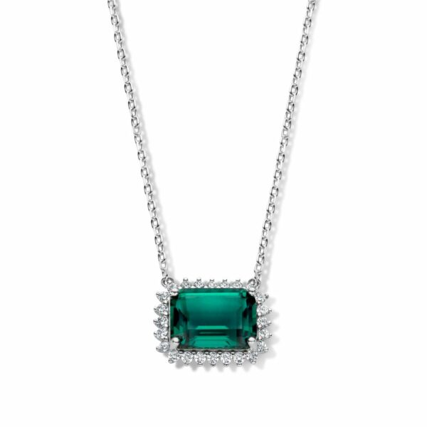 Bague argent 925 oxyde tourmaline bleue verte entourage – Image 2