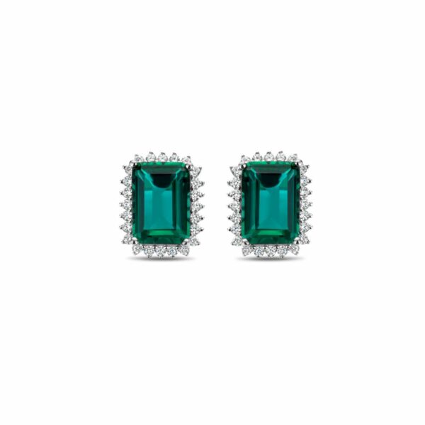 Bague argent 925 oxyde tourmaline bleue verte entourage – Image 3