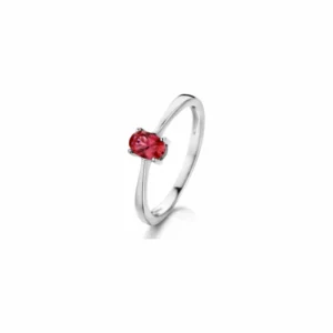 Bague argent 925 zirconium rouge rubis