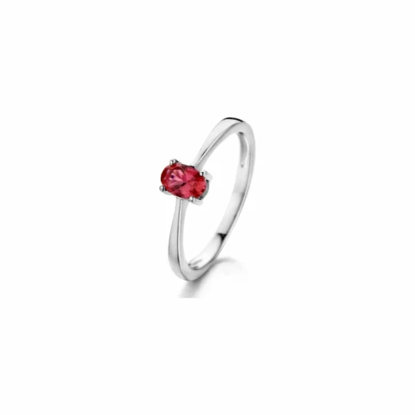 Bague argent 925 zirconium rouge rubis
